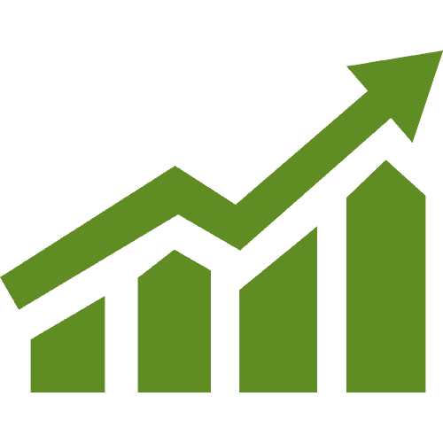 Market growth arrow pointing up