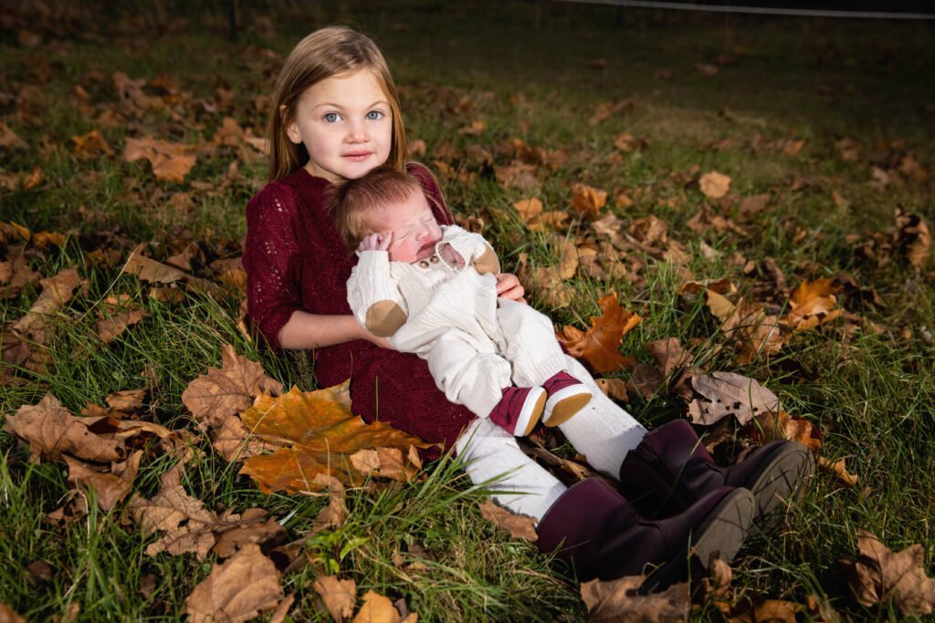 Michelle Konkle Fall Family photo of her daughter and son
